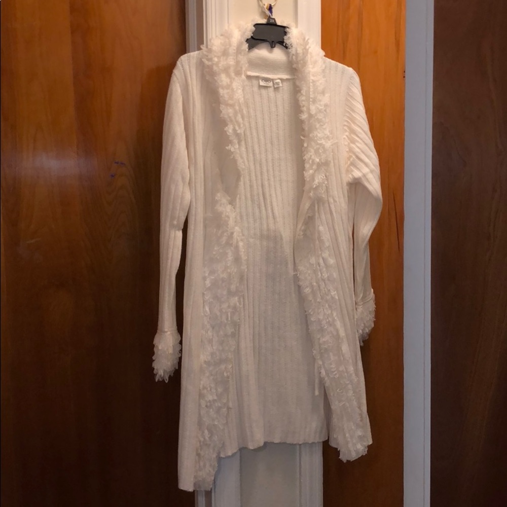 White long women’s sweater cardigan